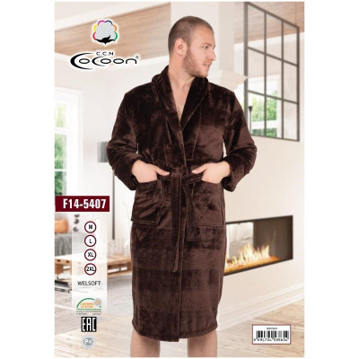 Халат мужской велсофт Cocoon 14-5407 brown