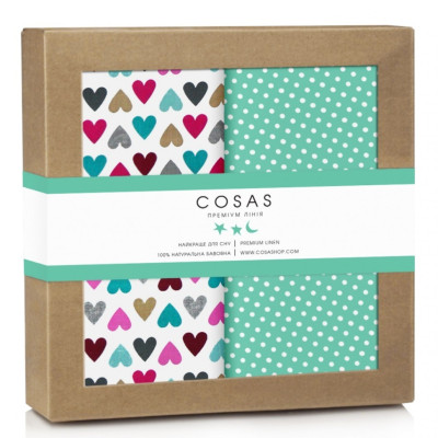 Набор наволочек бязь-премиум Cosas Love / Dots Mint 50*70 (2 шт.)