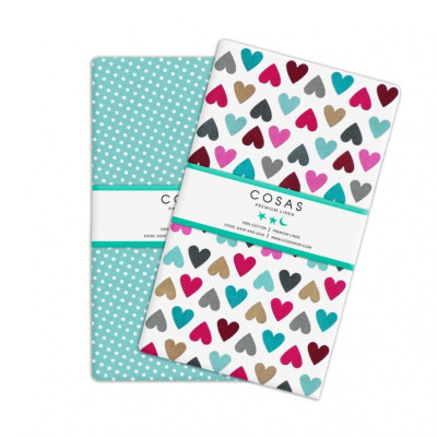 Набор наволочек бязь-премиум Cosas Love / Dots Mint 50*70 (2 шт.)