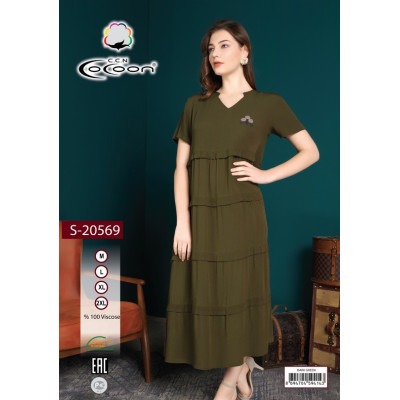 Платье штапельное Cocoon 20569 dark green