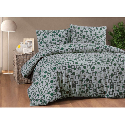 Двоспальний Євро комплект Cotton Collection Gomet Green Фланель