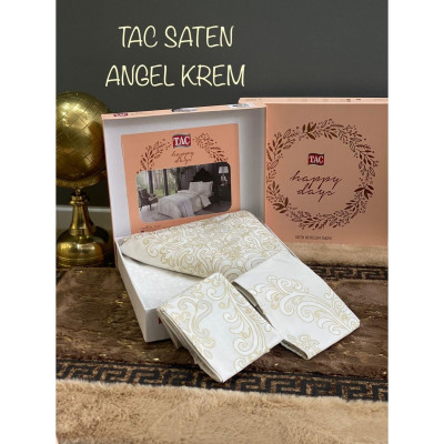 Односпальний комплект TAC Angel Cream Сатин