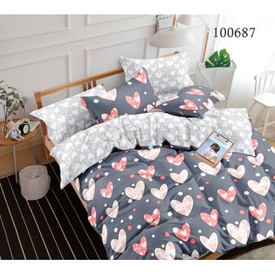 Комплект постельного белья бязь люкс Selena 100687 Веселые сердечки 2