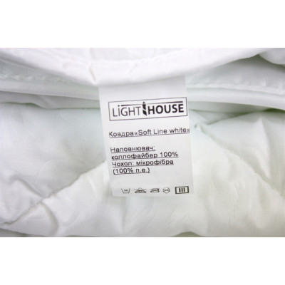 Евро одеяло из холлофайбера LightHouse Soft Line white 195x215